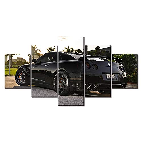 Toile Skyline GTR 5 pièces encadrée finition noire
