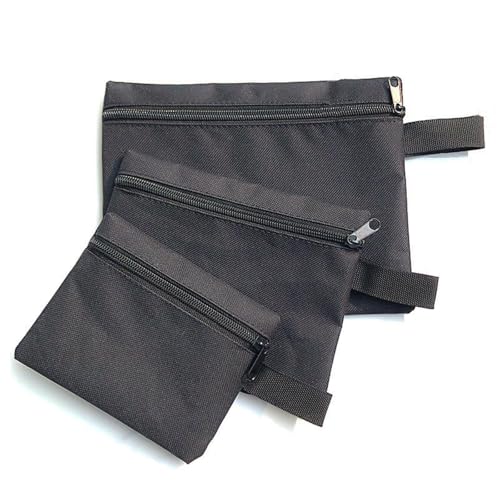 Canvas Tool Pouch Bag Set – 3PCS Waterproof Pouch with Zipper – Heavy Duty Tool Bag for Storage – Water Resistant Multipurpose Organizer for DIY, Home, Work