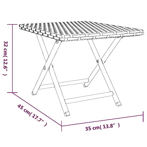 Mesa plegable marrón de poliratán para balcón de 45x35 cm 3