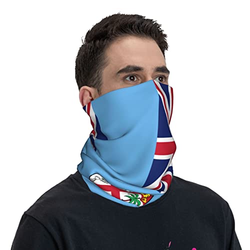 Cuello para hombre y mujer con bandera de Fiji. Balaclava y mascarilla deportiva transpirable de doble cara blanca miniatura 5