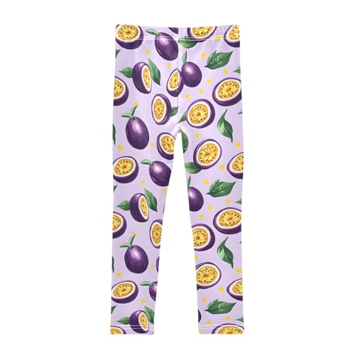 Passion Fruit Purple Girls Leggings Athletic Pants Tights Stretch Bottom2