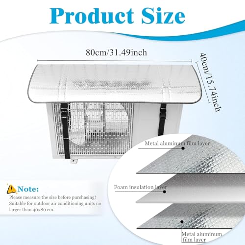 Image of AC Outdoor Unit Cover | Heat-Insulated, Weather-Resistant Protection | 40 x 80 cm AC Outdoor Unit Protector for Extend AC Lifespan & Boost Energy Efficiency (Pani Wala Outdoor)