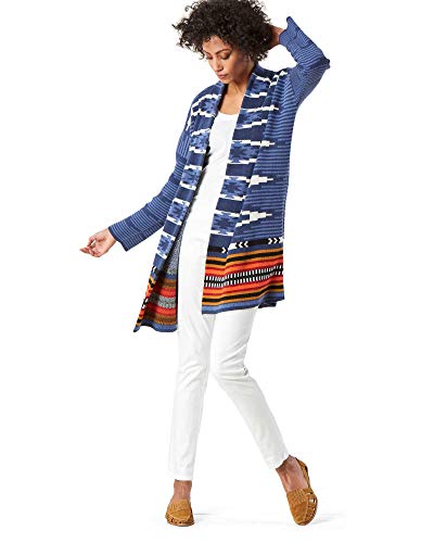 Pendleton Women's Blanket Cardigan Sweater, Mood Indigo Border Multi, XXS
