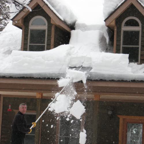 ROOF RAZOR Roof Rake Fast Roof Snow Removal 24ft of Pole Safe on