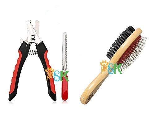 PSK PET MART Dog Nail Cutter with Clipper, Multicolor + Hair Brush for Pets Fur Shedding Comb for Dogs, Cats and Rabbits (Combo of Two) (B08X2V8X83) Amazon Price History, Amazon Price Tracker