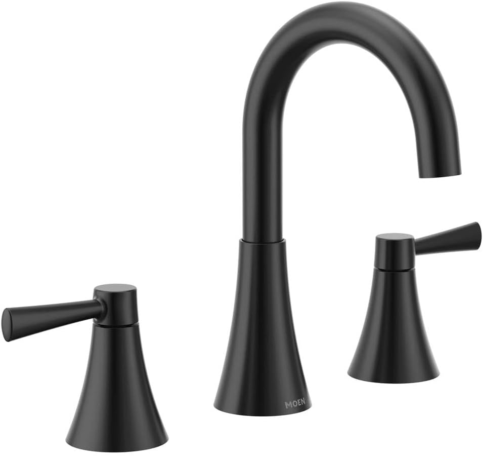 Moen 84763BL Genta 8 in. Widespread 2Handle Bathroom Faucet in Matte