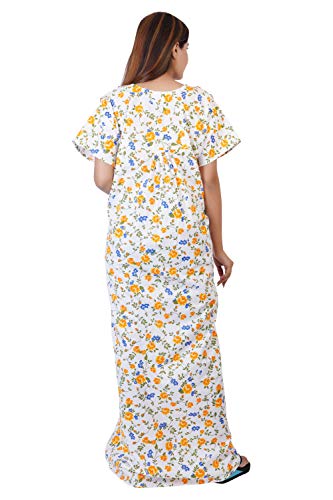 Image of Women's Cotton Block Print Knee Length Nighty