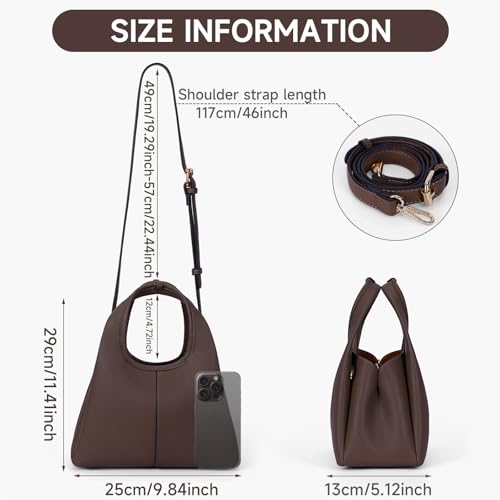 Image of Women's Top Handle Handbag Small Satchel Bags Trendy Hobo Purse Crossbody Bag Faux Leather Shoulder Bag Satchel Purse
