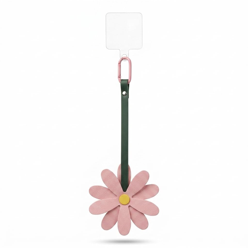 ™ Light Pink Daisy Flower Bag Charm | Cute PU Leather Handbag Accessory for Women & Girls-image-20