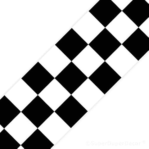 Checkered Flag Wall Border - Chequered Cars Children's Boys Room Girls Wallpaper Decor Strips - Without Name Cover