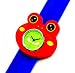 Evil Wear Montre pour enfant - Motif grenouille - Rouge - En silicone - Bracelet bleu.