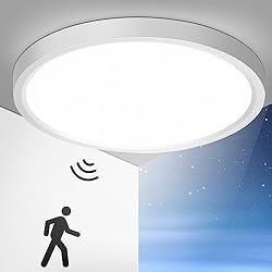 Lamparas De Techo Led Con Sensor De Movimiento OPPEARL Lámpara de Techo LED con Sensor de Movimiento para Interior 30CM, 24W 2400LM Plafón LED Techo con Sensor de Movimiento Blanco 4000K, Lámpara de Pasillo con Sensor de Movimiento Redonda