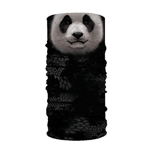 Treer Schlauchtuch Halstuch Herren Damen Multifunktionstuch Atmungsaktiv Gesichtsschal Nahtloser Kopfbedeckung Mund-Tuch Halbes Bandana Schlauchschal für Motorrad Outdoor (1pcs,Panda)