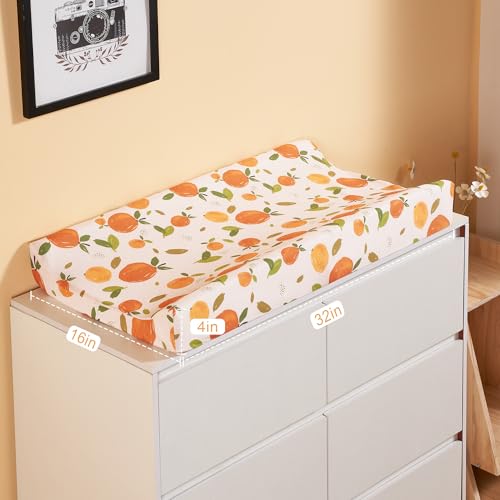Image of Baby Changing Pad Cover, Changing Table Cover for Girls Boys, Ultra Soft Breathable, 2 Pack Orange Flavour & Orange