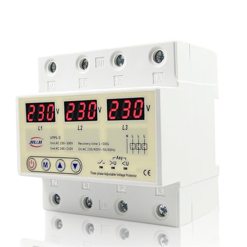 Relais de surtension réglable triphasé 3P+N 63A 220V 380VAC haute précision - 6