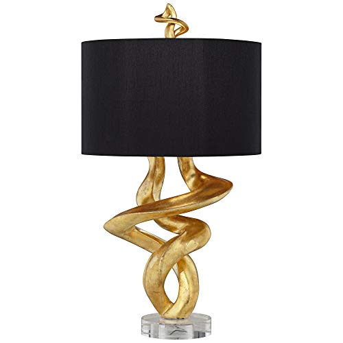 Pacific Coast Lighting Tribal Impressions 33" Twirl Resin Table Lamp in Gold