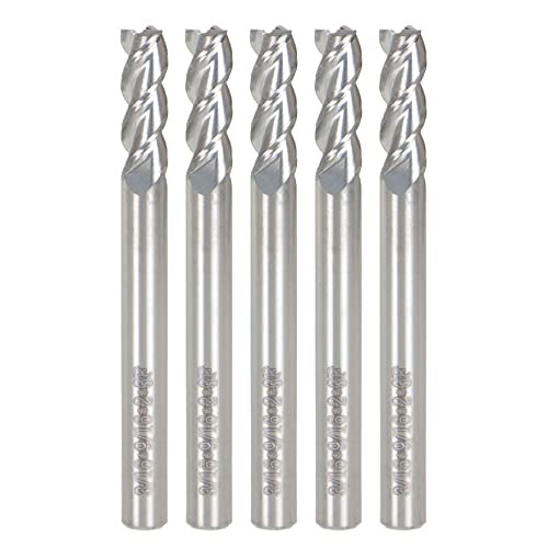 Image of waltyotur Carbide End Mill 3 /16 Diameter x 9 /16 Cutting Length x 2 Overall Length 5 Pieces