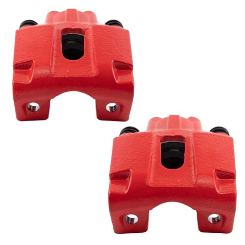 Image of TRQ Rear Brake Caliper Set Painted Red Compatible with 2004 Ford F 150 2004 Ford F 150 Heritage 2005-2011 F 150 2006-2008 Lincoln Mark LT