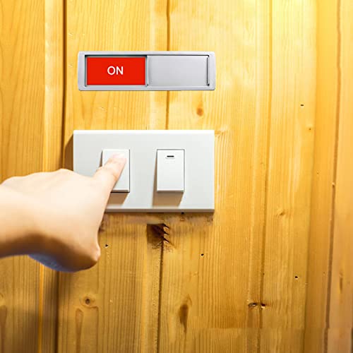 Image of On Off Sign,Ideal Sign for Alarm Home Bathroom Office Restroom Conference Hotels Hospital, Slider Signs Indicator Tells Whether On or Off,Non-Scratch Magnetic Slider Door Indicator Signs, 7'' x 2'' -