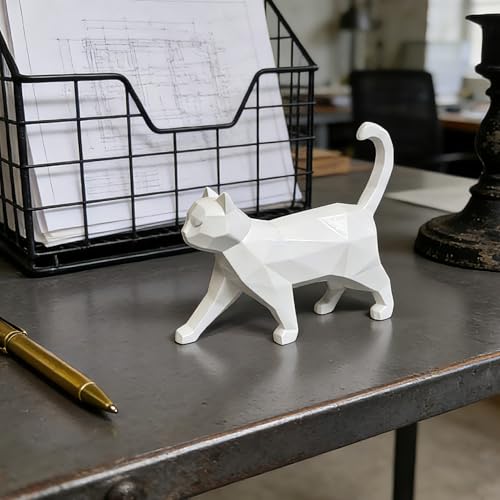 Figura Decorativa Estatua Gato Geométrico en Resina miniatura 5