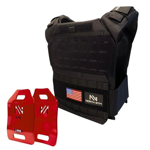 Image of Northgym Adjustable Weighted Vest /Incl. 3D Weight Plates in 14lbs / 20lbs / 30lbs / 42.5lbs - Optimized Weight Distribution and with Curved Plates for Running, Functional Training and Working Out