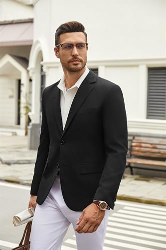 COOFANDY Men's Casual Blazer Lightweight Unlined Sport Coat Regular Fit Two Button Suit Jacket4