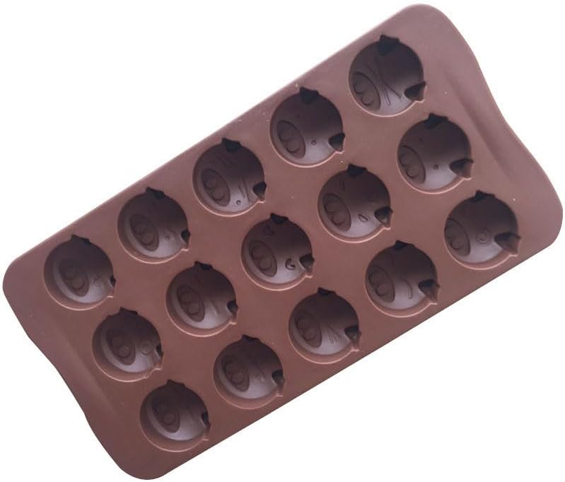 Miniatura 3 de Paquete de 2, molde de silicona para pastel de chocolate con forma de cerdo de 15 cavidades