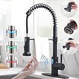 VIDEC Touch-Less Kitchen Faucet, 3 Modes Pull Down Sprayer, LED Temperature Control, Ceramic Valve,