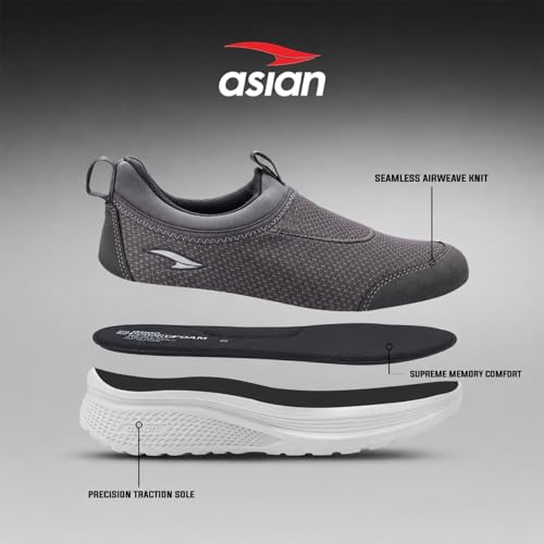Image of ASIAN Wonderwalk-31 Men's Walking Shoes | Slip-On Daily Walk Trainer with Breathable Knit Mesh, Memory Foam Comfort & Lightweight Design