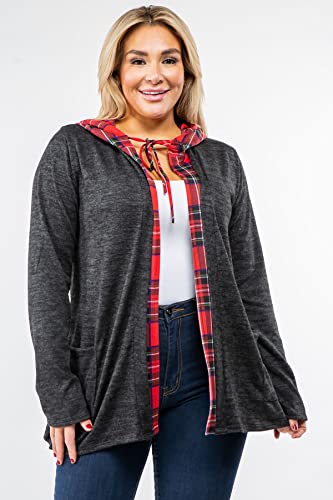Image of Eloges Women's Multi Stripe Soft Knit Open Cardigan with Suede Elbow Patch