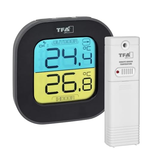Fleischthermometer Digital Grillthermometer, 2-in-1 Bratenthermometer mit 2 Edelstahlsonden & Temperaturalarm, Sofortiges Auslesen Küchenthermometer mit LCD Licht für Grill BBQ Braten Ofen Küche 4 TFA Dostmann Fun Thermometer mit Aussensensor Funk, innen/aussen, digital, Tendenzpfeilen, schwarz, L95 x B45 x H165 mm