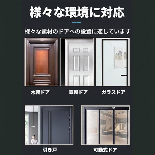 FYDNスマートロック玄関 オートロック玄関後付け 設置に配線は不要 キーレス操作 APPリモートコントロールをサポート 手動ロック解除 盗難防止ドアロック さまざまなドアタイプに適用可能 (L6 隠しロック + リモコン 2 個,ブラック)