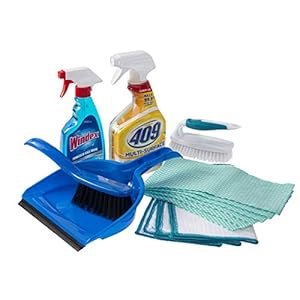 Dorm Room Multipurpose Cleaning Kit Value Pack with Formula 409 Multi-Surface Cleaner – Lemon Fresh, WINDEX Original Glass Cleaner & More
