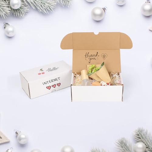 Image of ZBEIVAN 8x4x3 White Shipping Boxes Set of 50, Corrugated Cardboard Mailer Boxes for Packaging Small Business Mailing Gifts