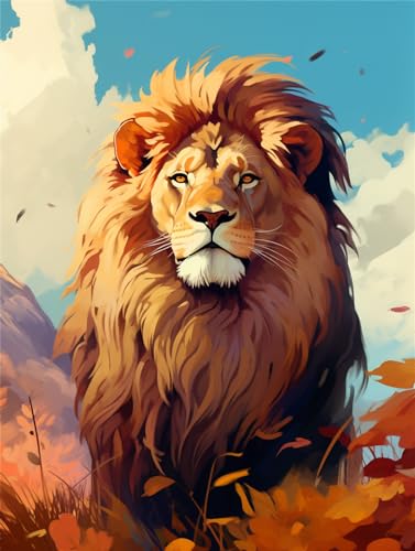 Broderie de perles animal lion pour oublier le stress quotidien