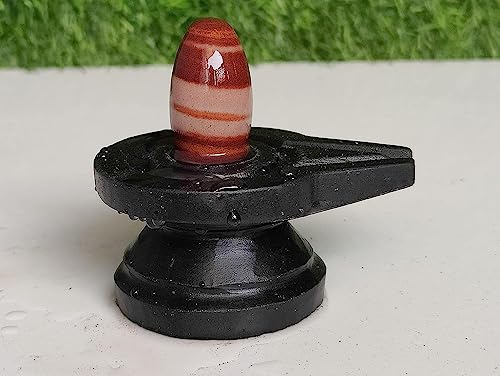Image of PANDIT NM SHRIMALI Narmadeshwar Shivling with Jaldhari Stand for Shiv Pooja Energized Natural Narmada Stone with Square Jaldhara (Jaldhari: 4 inch, Narmadeshwara: 3 inch, Multicolour)
