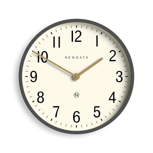 NEWGATE® Mr Edwards Large Metal Wall Clock - Oversized Wall Clock - Round Clock - Retro Clock - Kitchen Clock - Living Room Clock - Office Clock Clock - Designer Clock - Grey - 18"