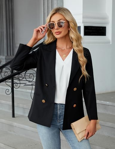 Blooming Jelly Womens 3/4 Length Sleeve Tops Summer Dressy Business Casual Blouses Work Shirts Chiffon V Neck Outfits 20254