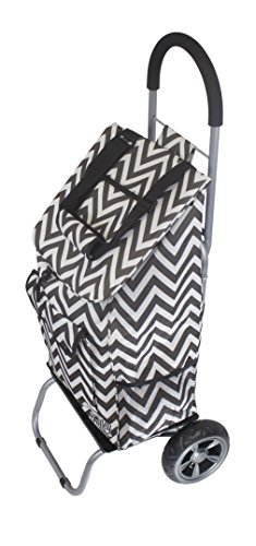 Image of dbest products Trolley Dolly Shopping Grocery Foldable Cart Storage Mom, Blue Polka Dot