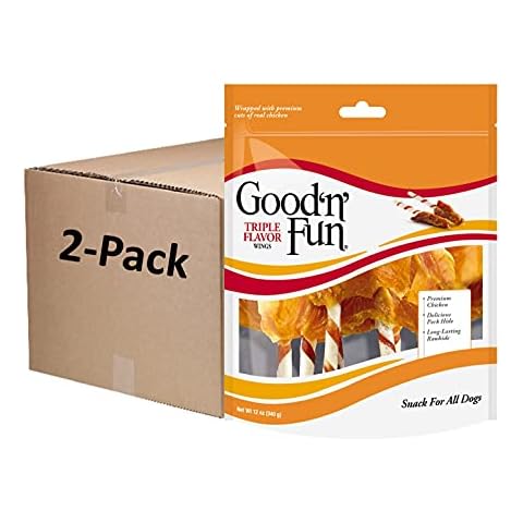 Good 'N' Fun Triple Flavor Wings, Made with Real Meat, Treats for All Dog Sizes- 2 Pack Cover