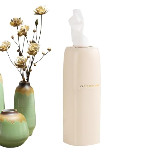 Portavasos Pañuelos Para Coche,Caja De Pañuelos Redonda Para Coche,Caja de pañuelos Contenedor redondo | Caja de pañuelos recargable, contenedor redondo, caja de tubo de pañuelos faciales portátil par