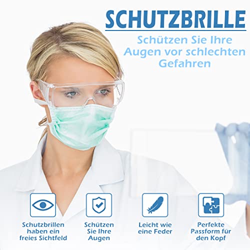 Foto von Silent-Qiaoyou 5 Stück Schutzbrille,Schutzbrille Arbeitsschutzbrille Schutzbrille Brillenträger Lndustriebrille Augenschutz Schutzbrille Arbeitsschutzbrille für Brillenträger