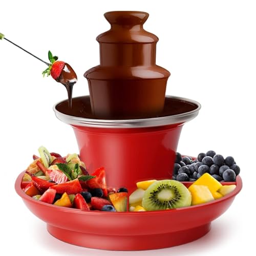Image of PLYLAY 3 Tier Electric Chocolate Fountain,Commercial Stainless Steel Luxury Cheese Cascading Fondue Chocolate Fountain Machine - Melts Cheese,Chocolate,Queso,Candy - Small, 20240315