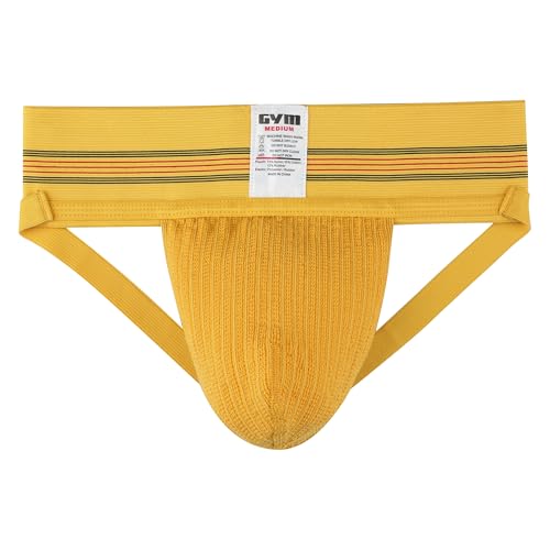 GYM Herren 7,6 cm breites Band, klassischer athletischer Supporter, gelb, XXX-Large