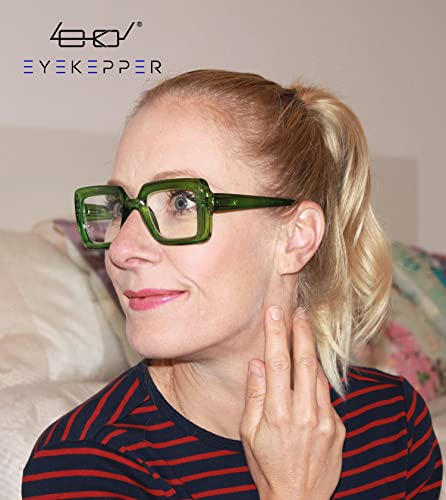 Image of Eyekepper Reading Glasses, Readers for Women, 2.5 Green Stylish