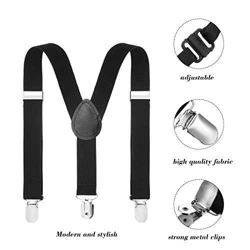 Image of Haysandy 6 Set Men Suspender and Bow Tie Set Bulk Pack Y Back Y Shape Adjustable Elastic Suspender for Adult Women