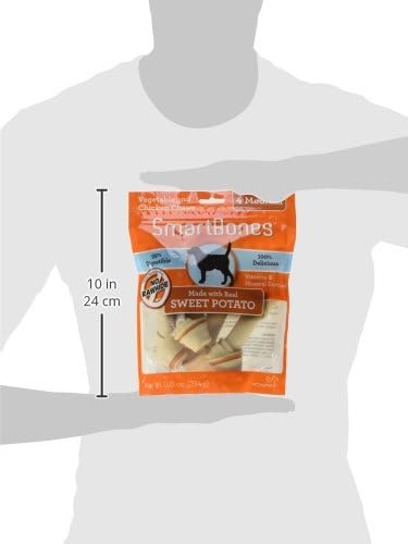Miniatura 7 de SmartBones Masticables medianos con batata real, 4 unidades, sin piel cruda, masticables para perros