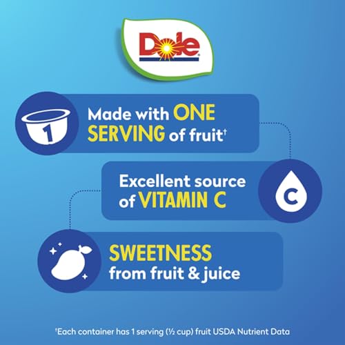 Dole Fruit Bowls Diced Mango in 100% Juice Snacks, 4oz 36 Total Cups, Gluten & Dairy Free, Bulk Lunch Snacks for Kids & Adults - Thumbnail 3