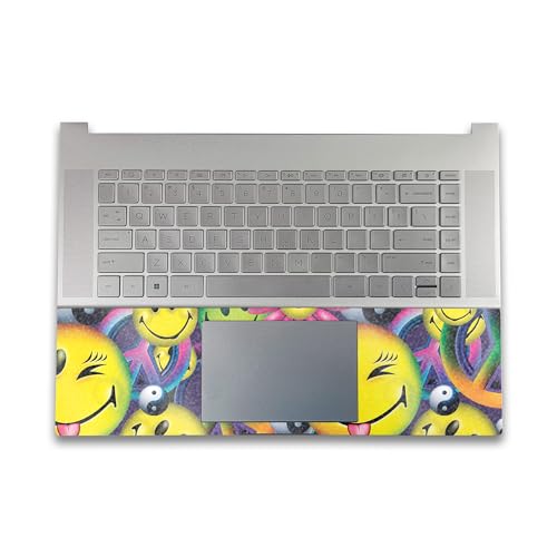 Image of Glossy Glitter Gaming Skin Compatible with HP Envy x360 16 inch (2023) - Peace Smile - Premium 3M Vinyl Protective Wrap Decal Cover - Easy to Apply | Crafted in The USA by MightySkins