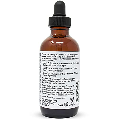 Pura D'or 25% Vitamin C Serum (4Oz Value | Set) Hyaluronic Acid & Retinol + 0.25Mm Derma Roller Microdermabrasion Skin Care Cosmetic Kit For Face & Eyes, Dark Spots, Acne, Wrinkles, For Men & Women #TOP1